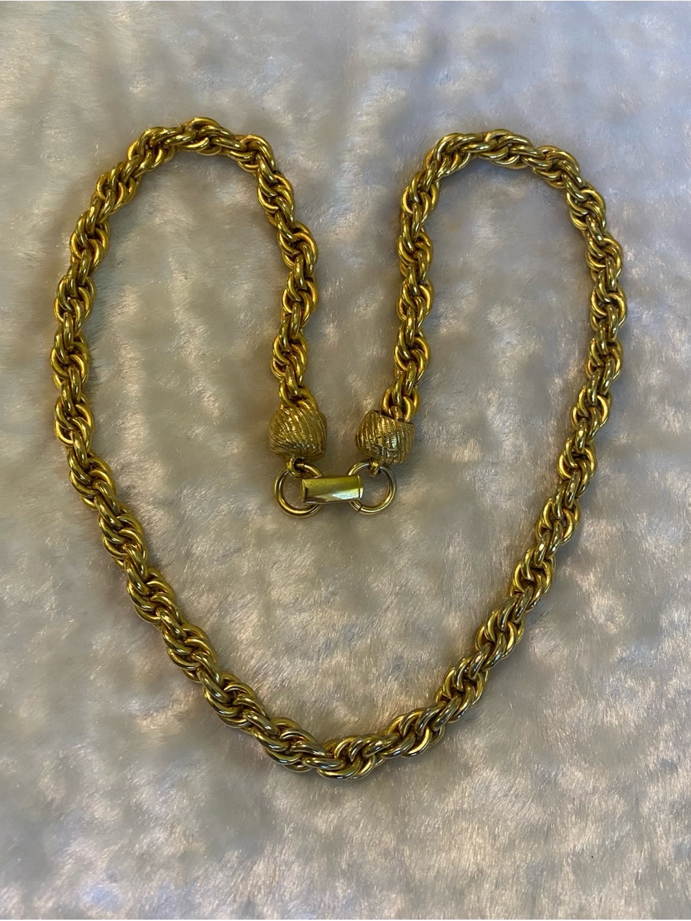 🍀VTG Heavy Gold Rope Chain Necklace